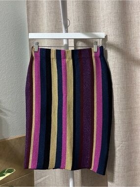 RACHEL Rachel Roy Metallic Stripe Bodycon Skirt Size Small